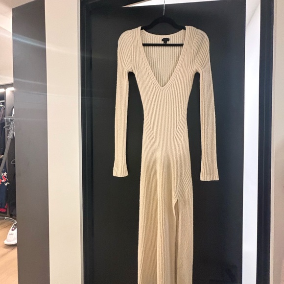 NBD x Marianna Hewitt Saskia Boucle Midi Dress with Slit in Ivory - Picture 6 of 8